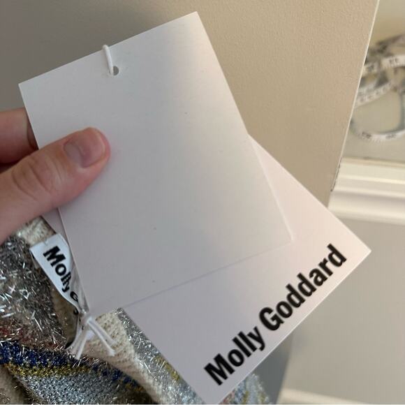 NWT Molly Goddard Silver Gold Metallic Knit Short Sleeve Sweater Top Medium - Picture 15 of 16